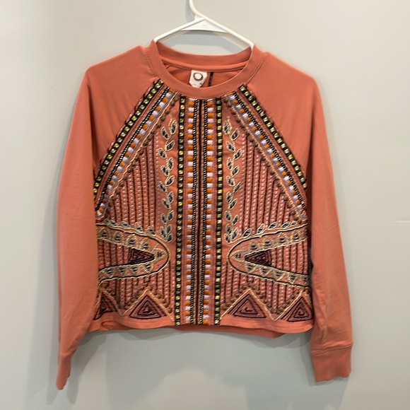 Anthropologie Tops - Anthropologie Akemi + Kin Embroidered Sweatshirt | Clay Boho Top | Size XS